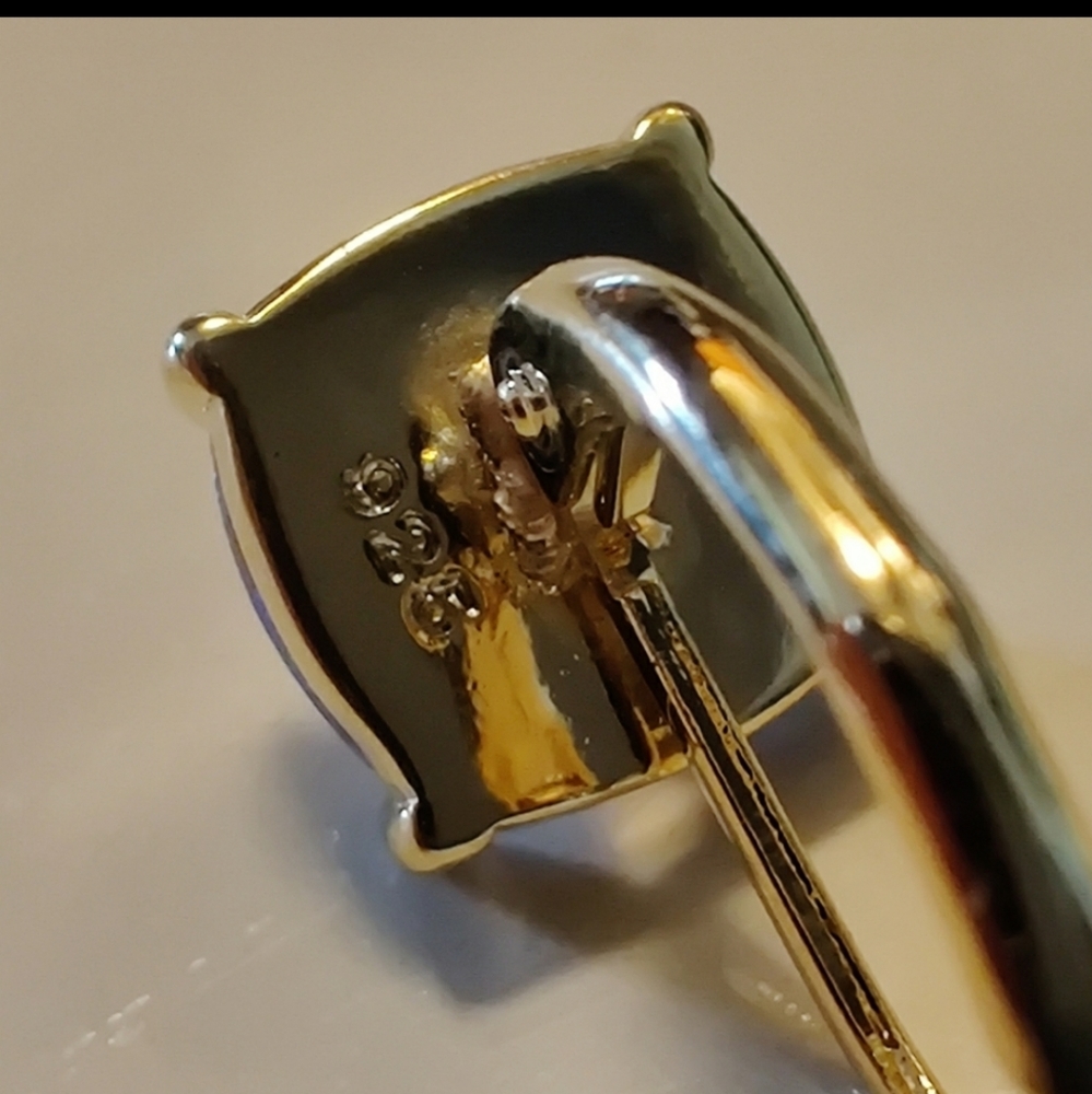 Gold sterling black opal earrings - Picture 8 of 8